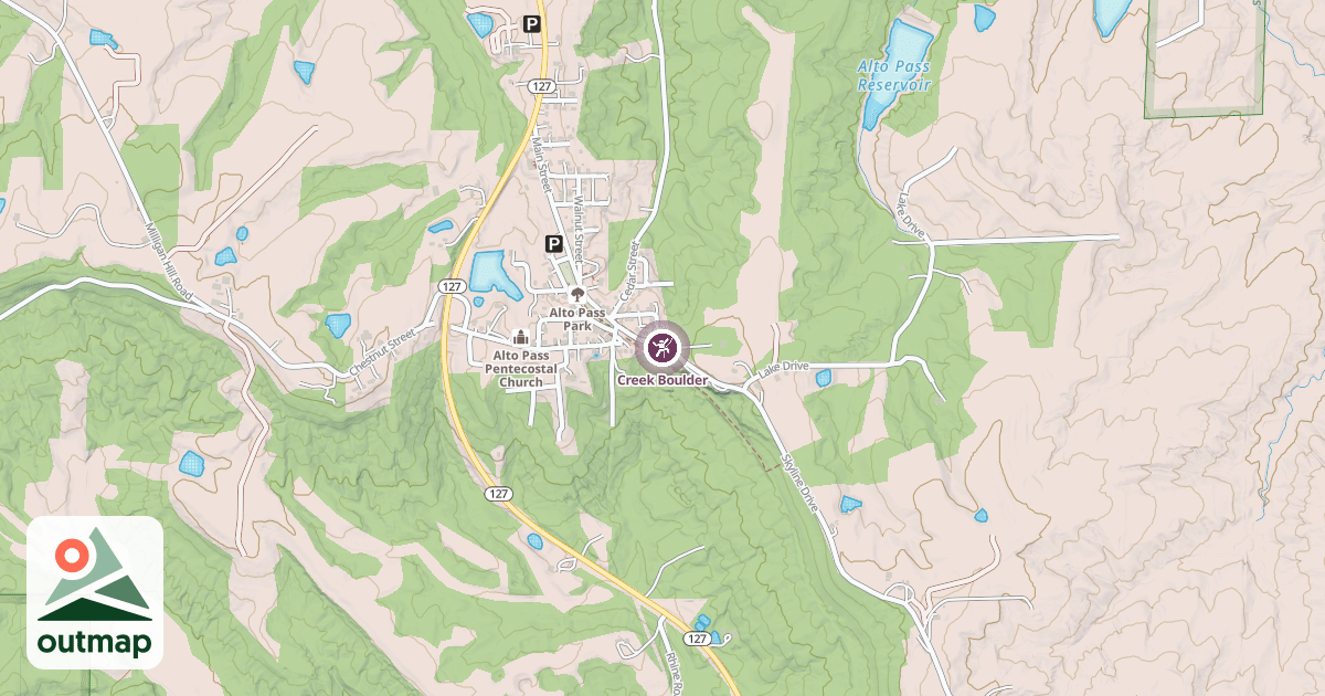 Map of Creek Boulder