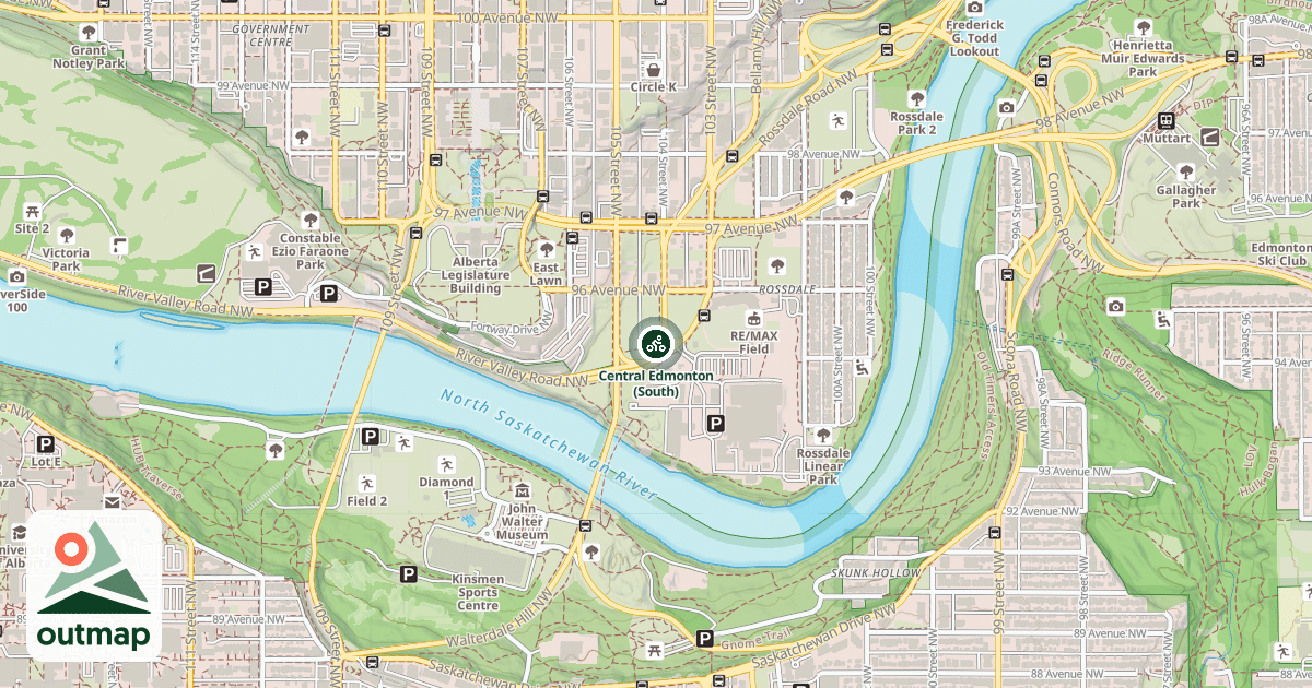 Map of Central Edmonton (South)