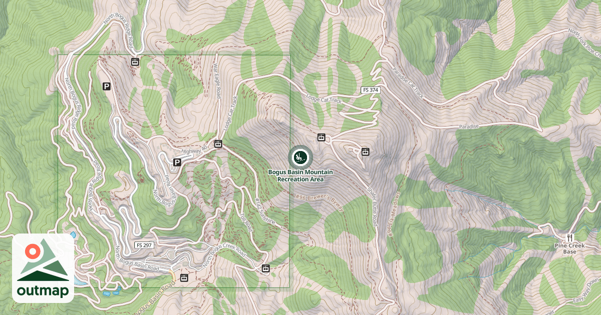 Map of Bogus Basin Mountain Recreation Area