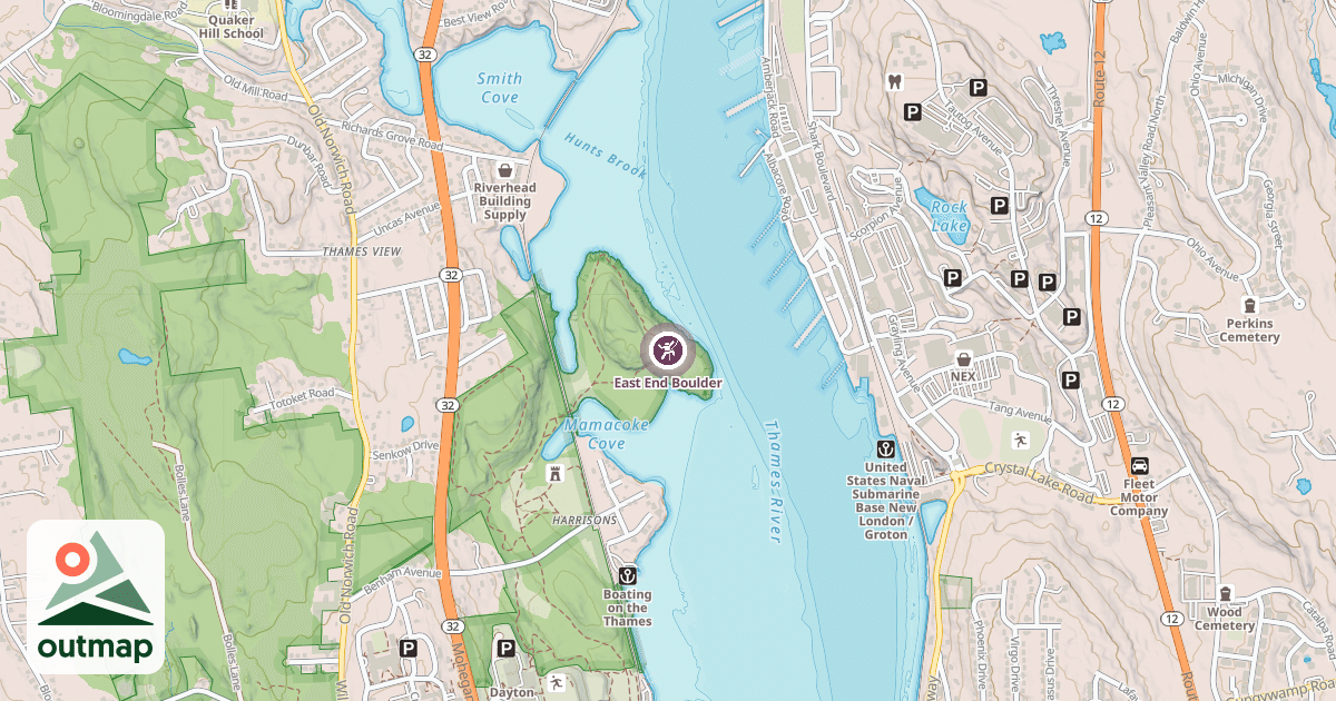 Map of East End Boulder