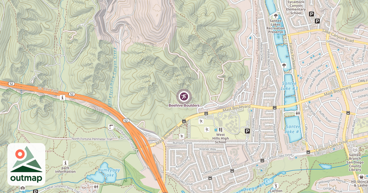 Map of Beehive Boulders