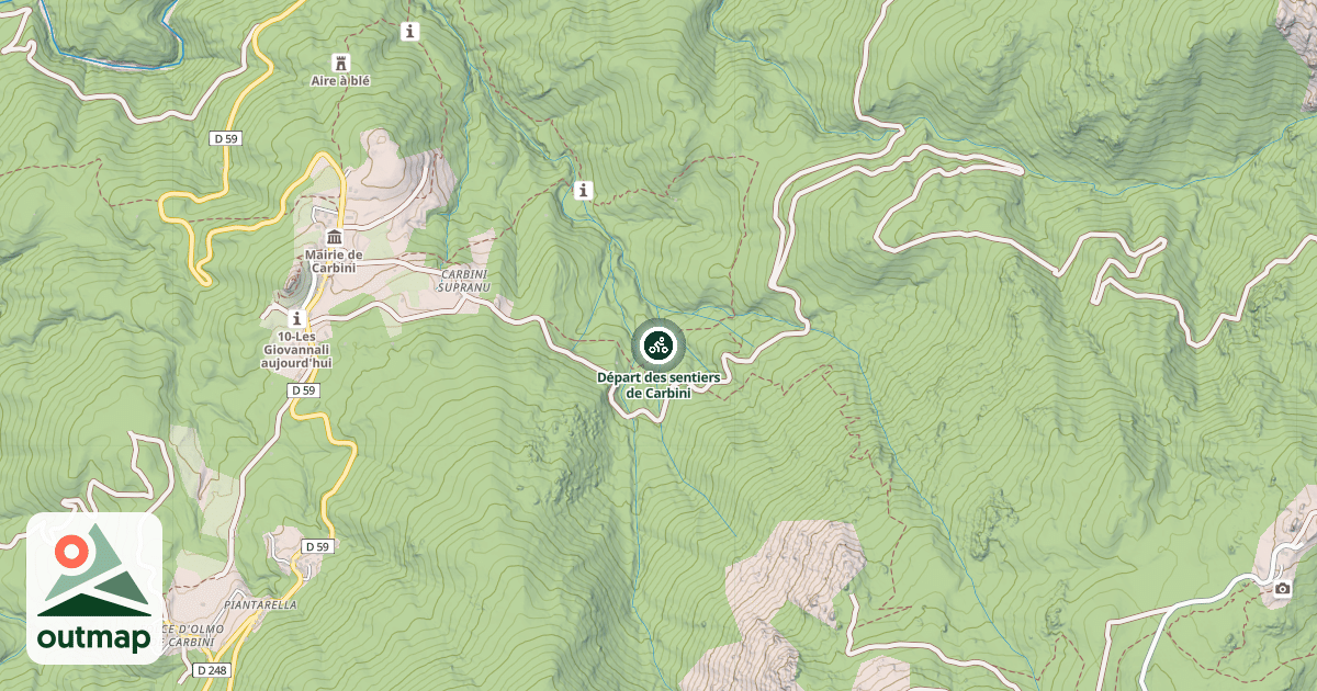 Map of Départ des sentiers de Carbini