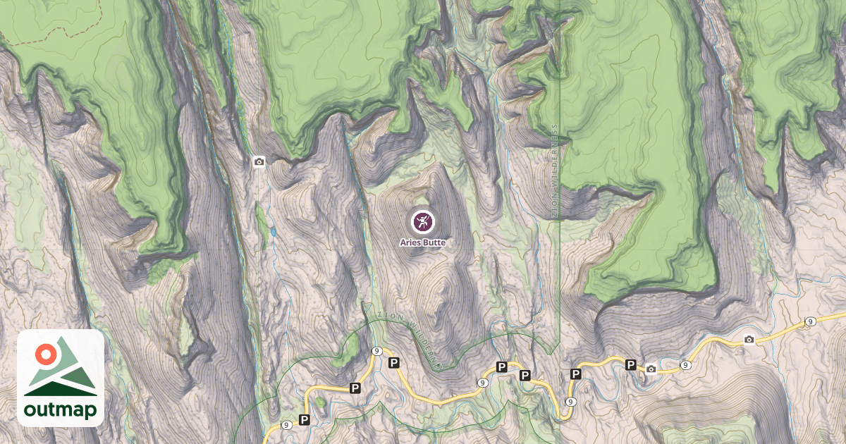 Map of Aries Butte