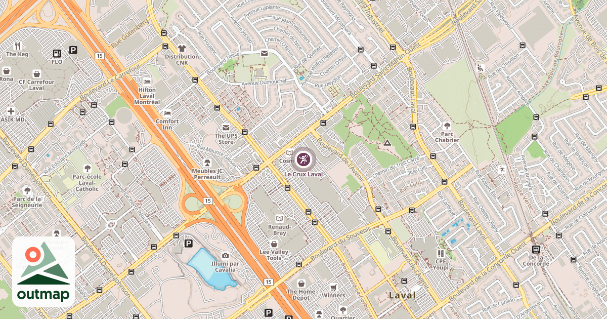 Map of Le Crux Laval