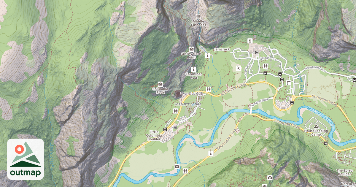 Map of Swan Slab Gully