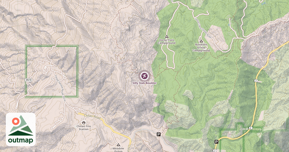 Map of Silly Slab Boulder