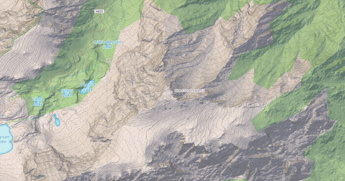 Map preview of Direct South Face
