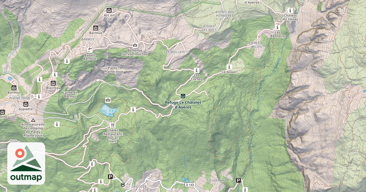 Map of Refuge Le Châtelet d'Ayères