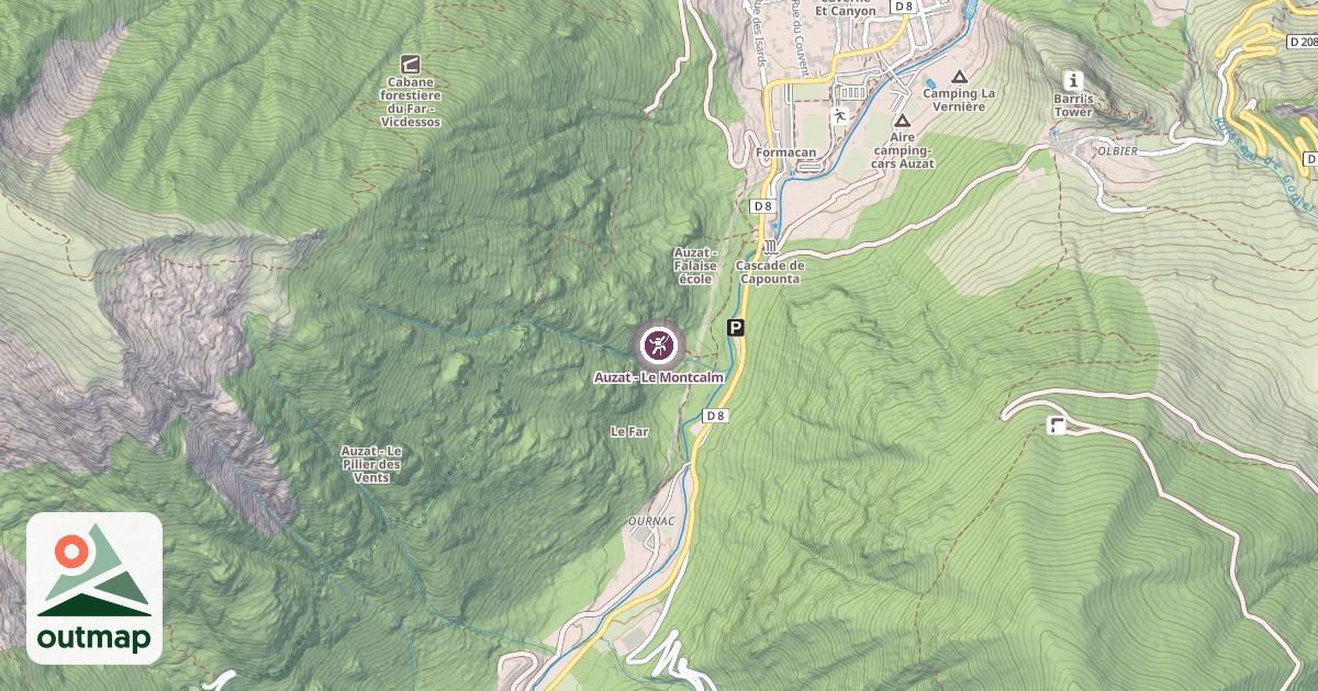 Map of Auzat - Le Montcalm