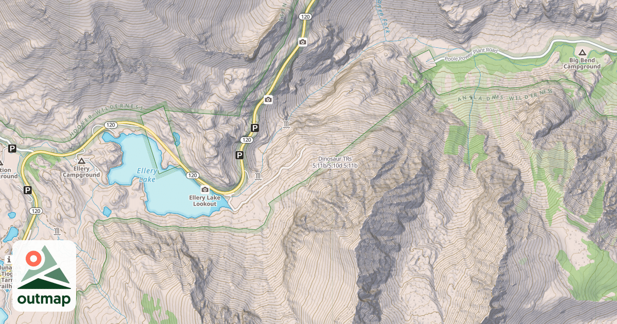 Map of Dinosaur TRs 5.11b/5.10d