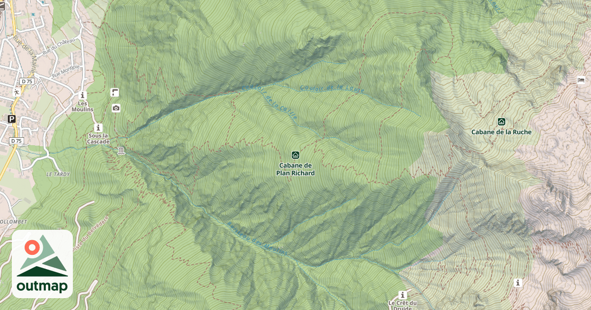 Map of Cabane de Plan Richard