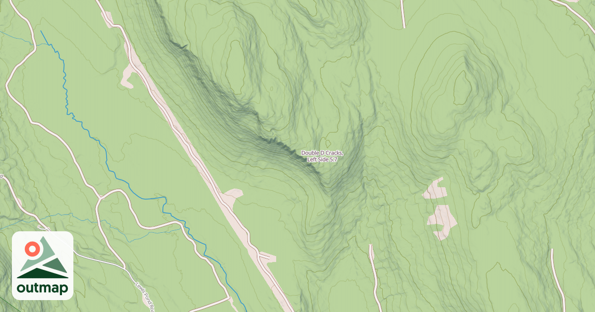 Map of Double D Cracks, Left Side