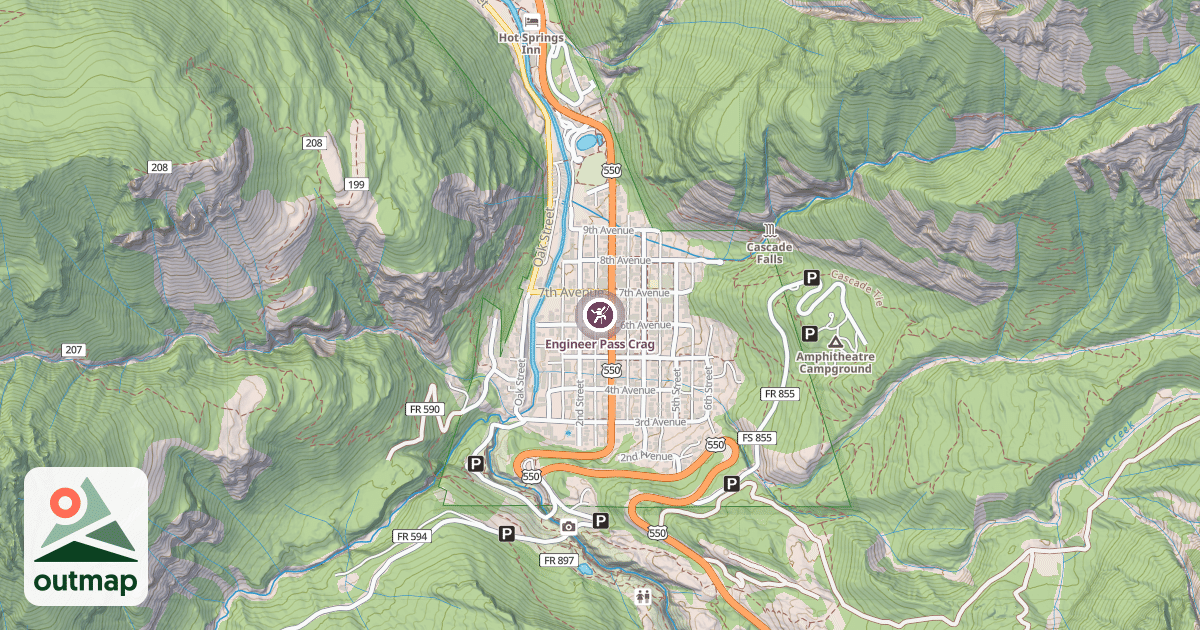 Map of Engineer Pass Crag