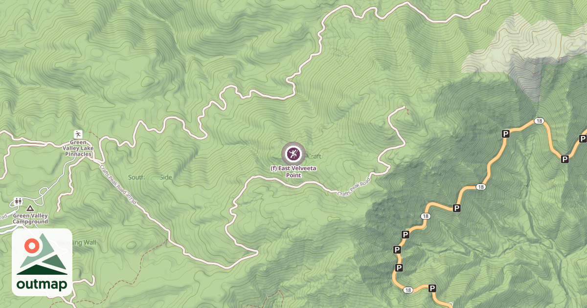 Map of (f) East Velveeta Point
