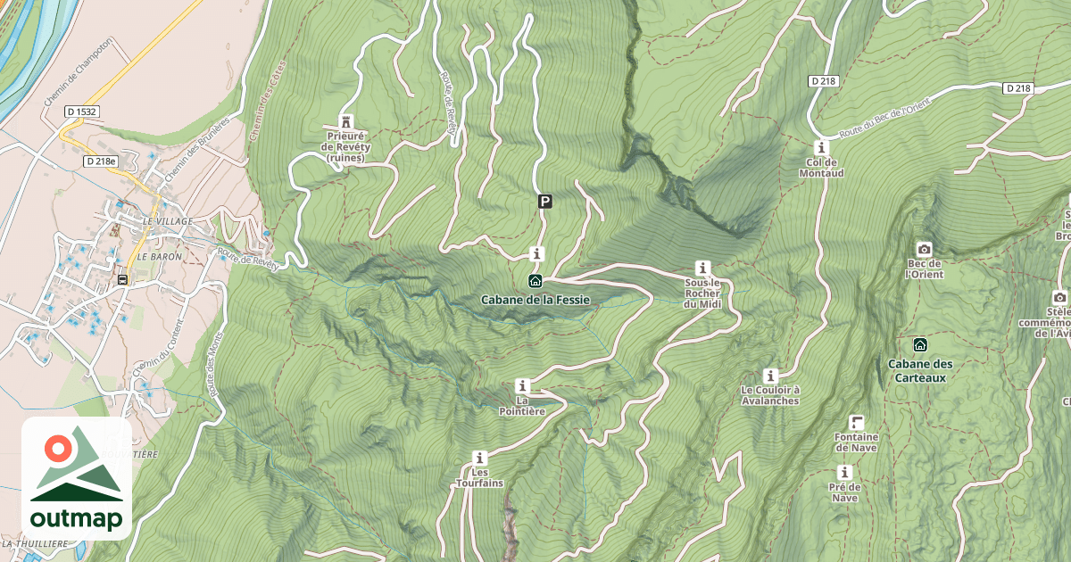 Map of Cabane de la Fessie