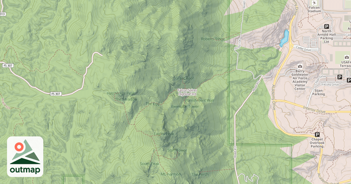 Map of Falcon Spires Highline
