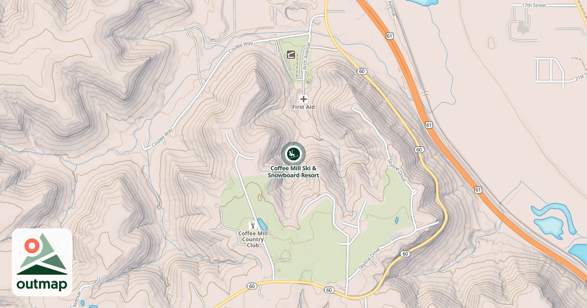 Map of Coffee Mill Ski & Snowboard Resort