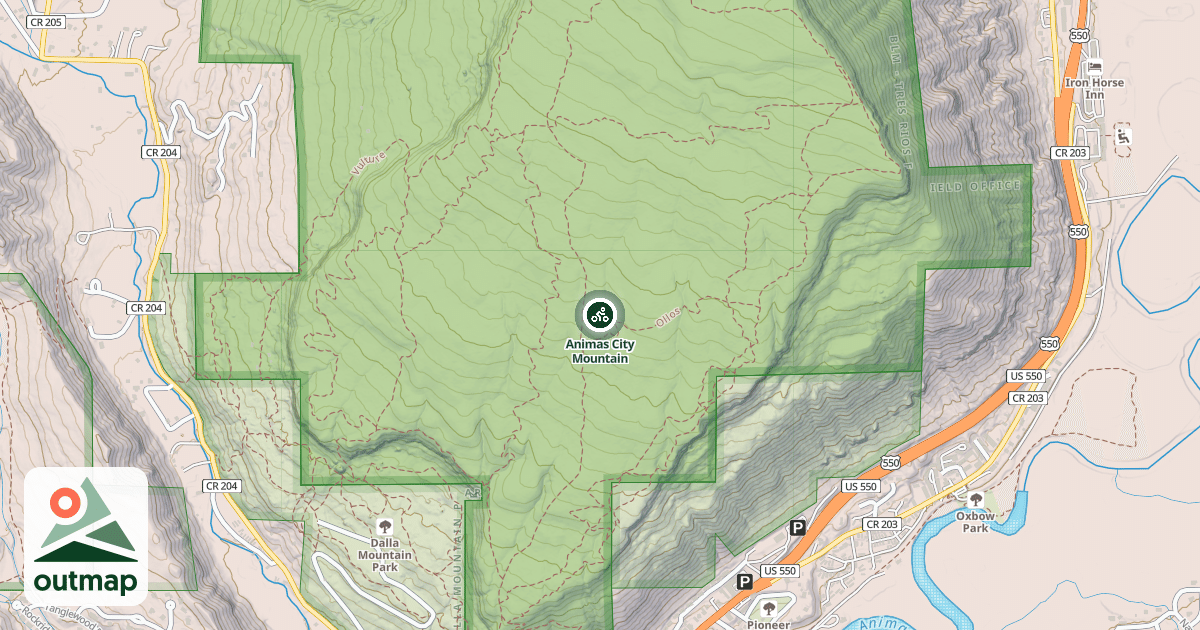 Map of Animas City Mountain