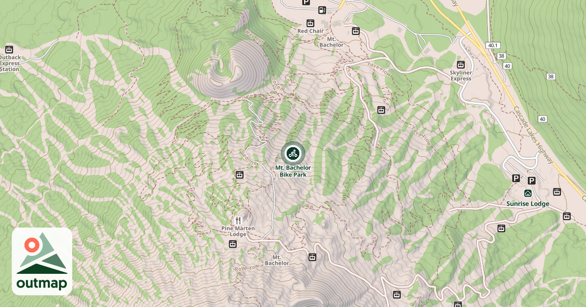 Map of Mt. Bachelor Bike Park