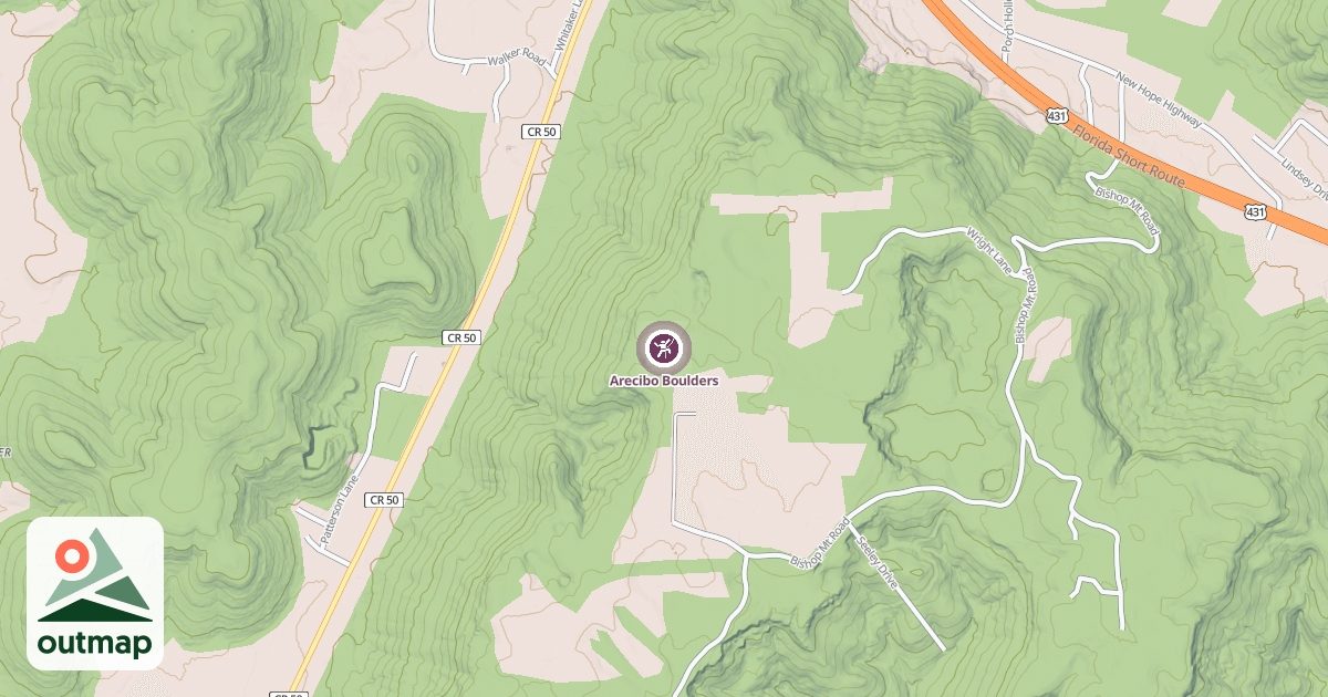 Map of Arecibo Boulders