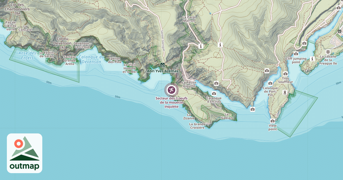 Map of Secteur des 3 oeufs de la mouette inquiète