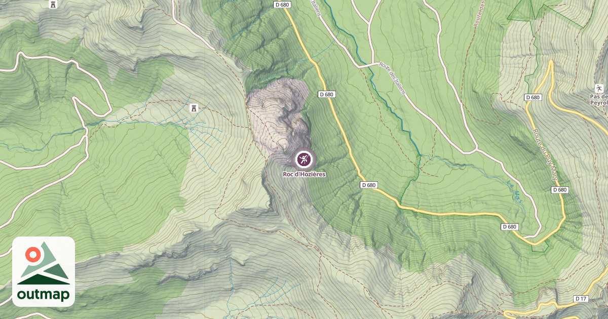 Map of Roc d'Hozières