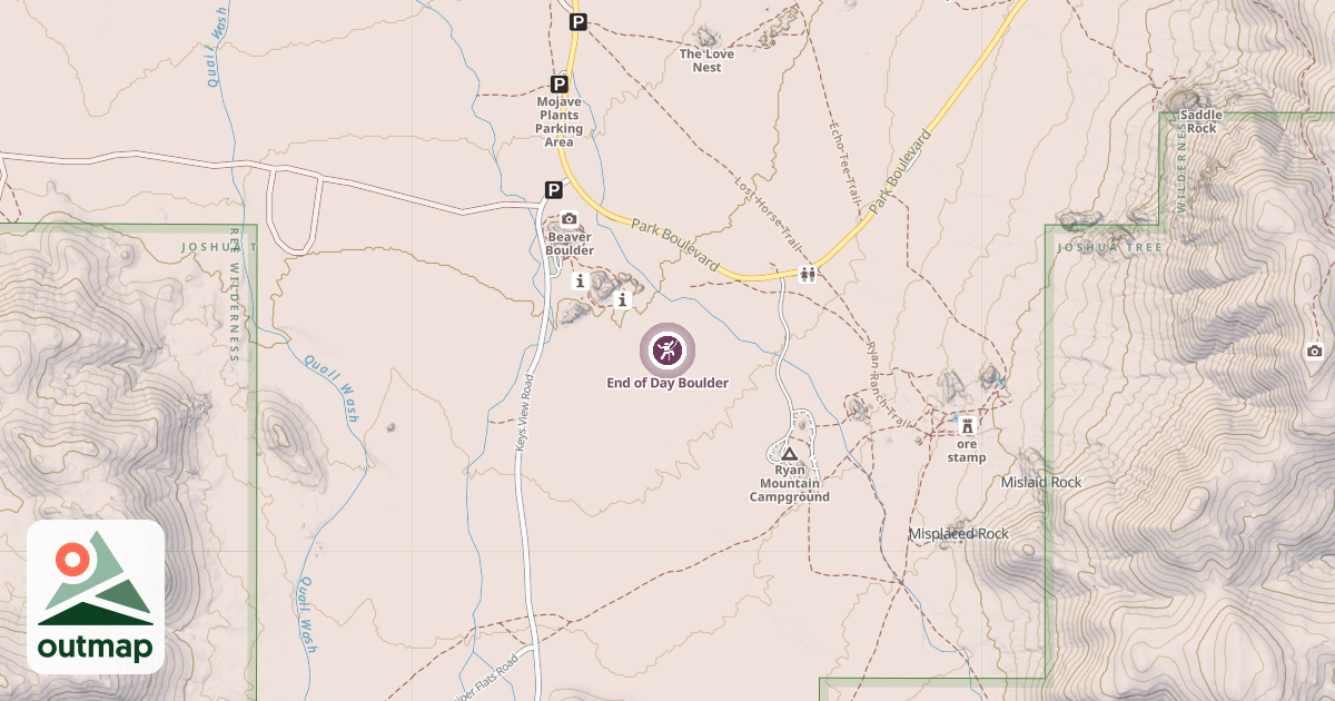 Map of End of Day Boulder