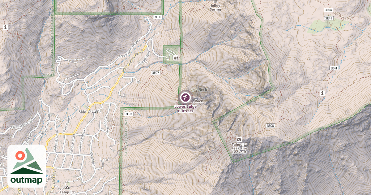 Map of Lower Bulge Buttress