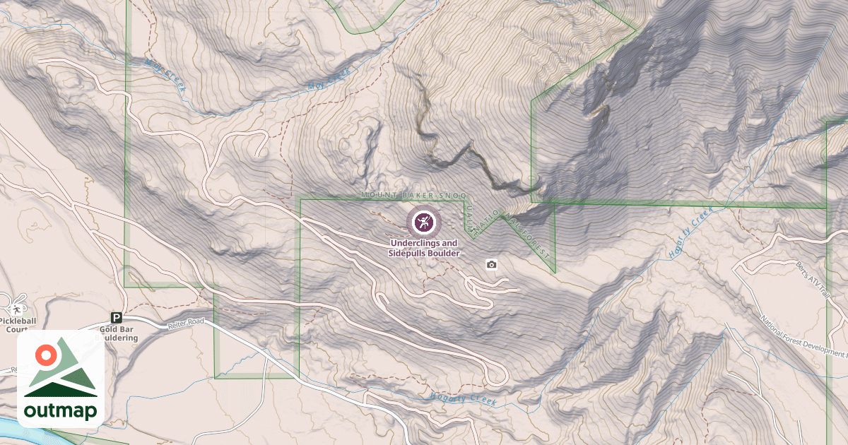 Map of Underclings and Sidepulls Boulder