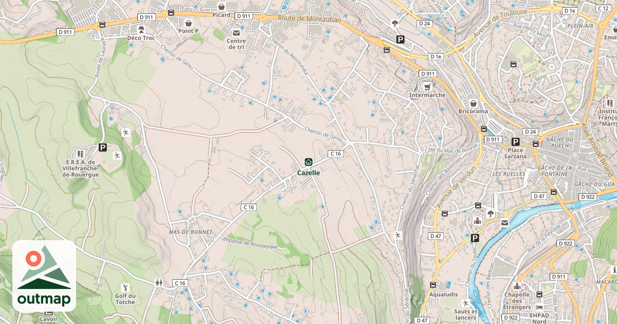 Map of Cazelle