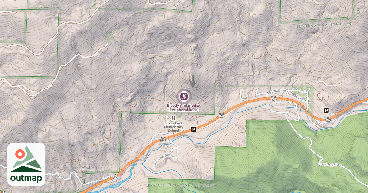 Map of Bloody Arete (a.k.a. Peripheral Rock)