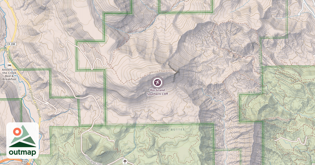 Map of Rio Grand Southern Cliff