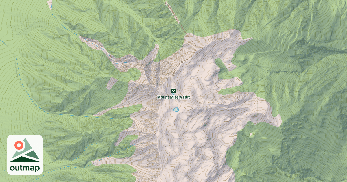 Map of Mount Misery Hut