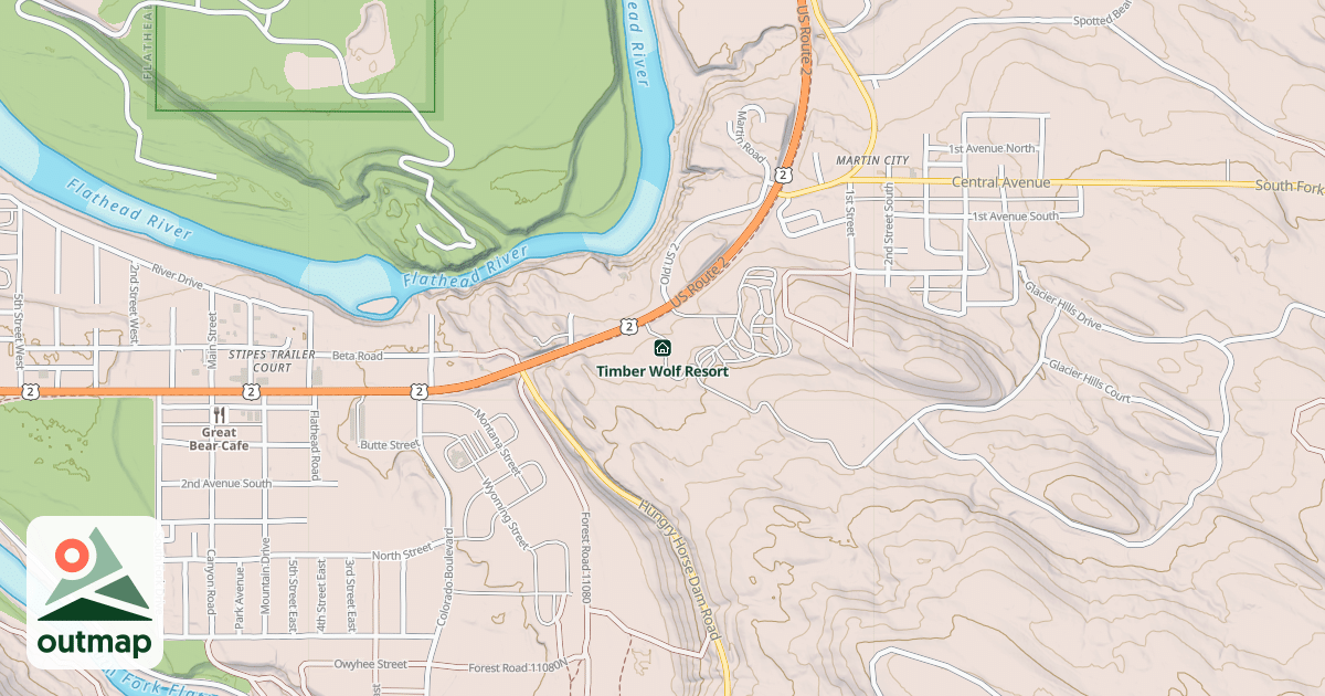 Map of Timber Wolf Resort