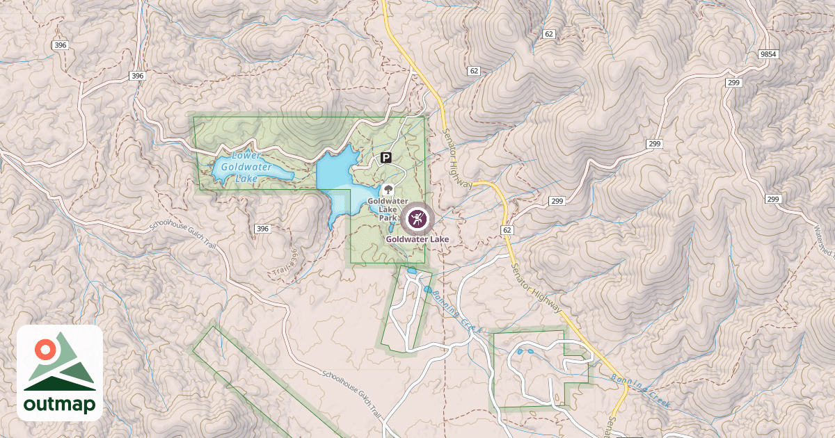 Map of Goldwater Lake