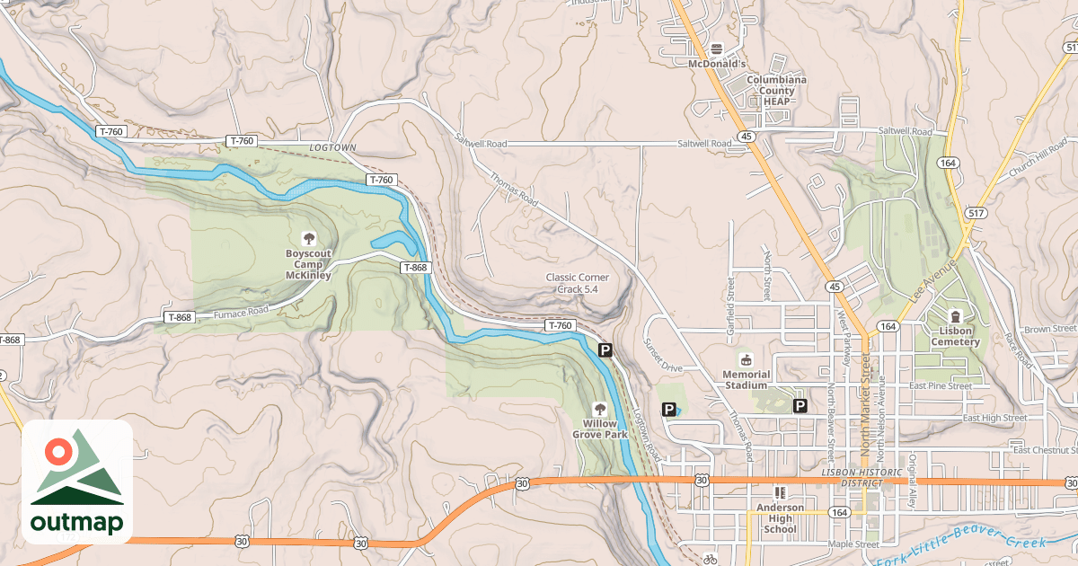Map of Classic Corner Crack