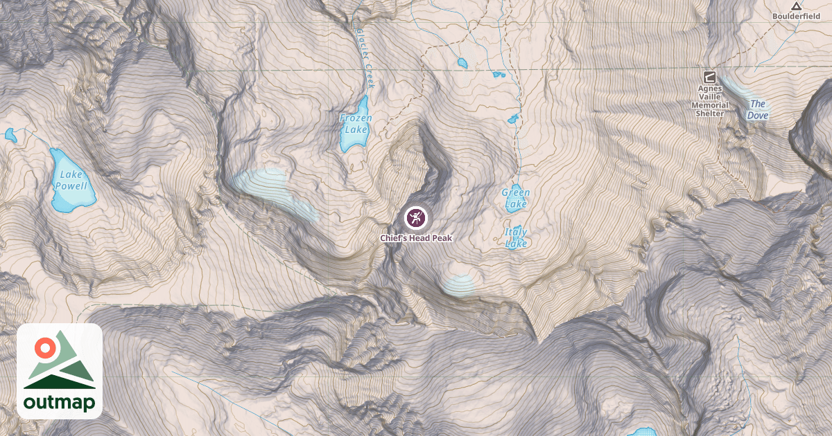 Map of Chief's Head Peak