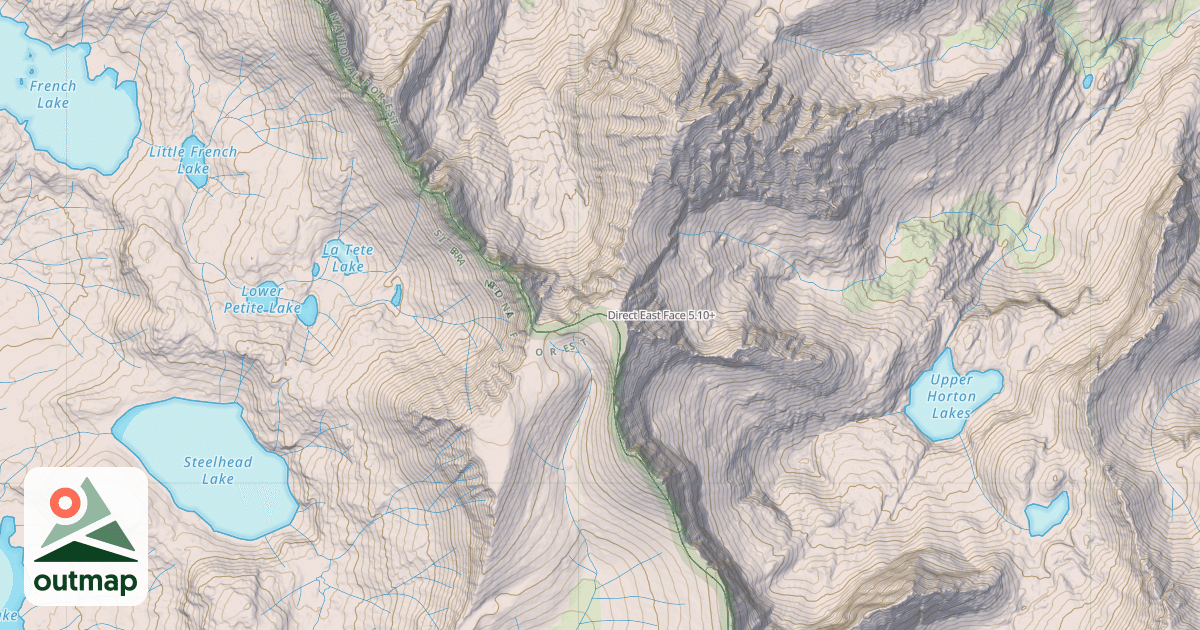 Map of Direct East Face