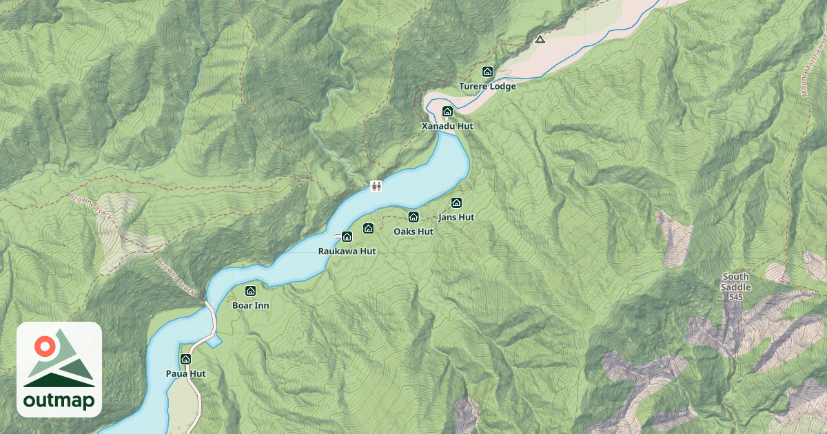 Map of Oaks Hut