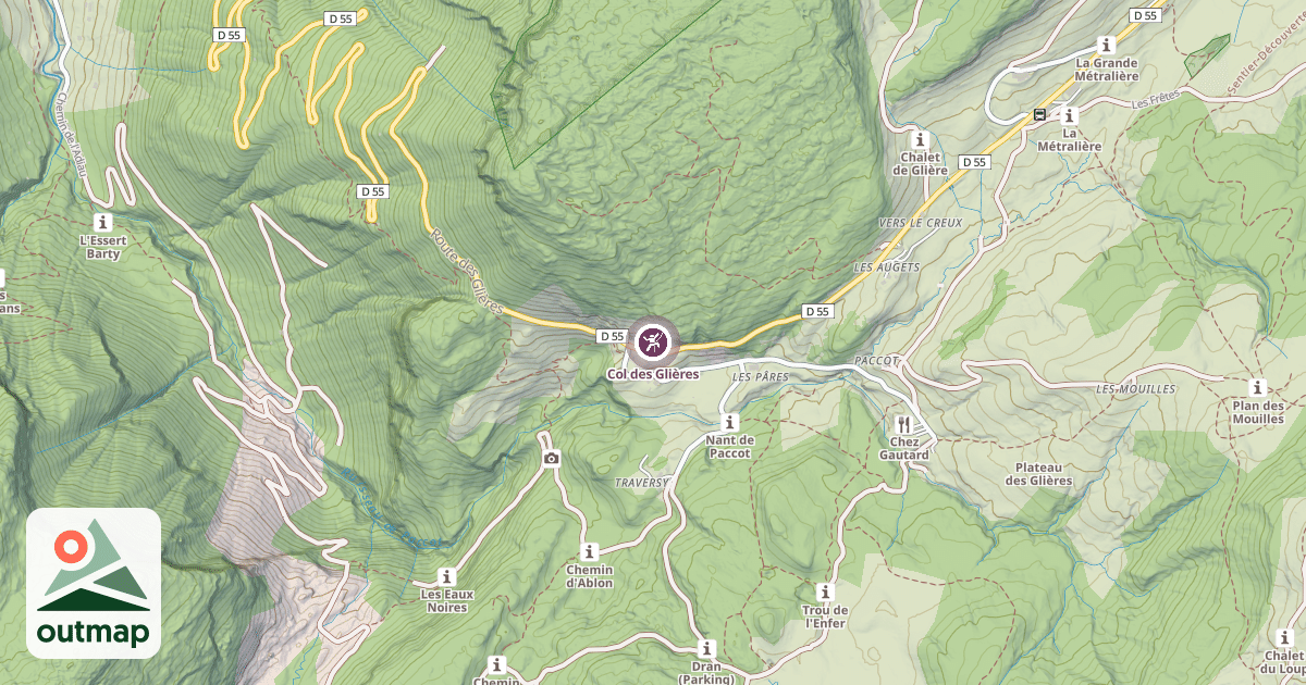 Map of Col des Glières