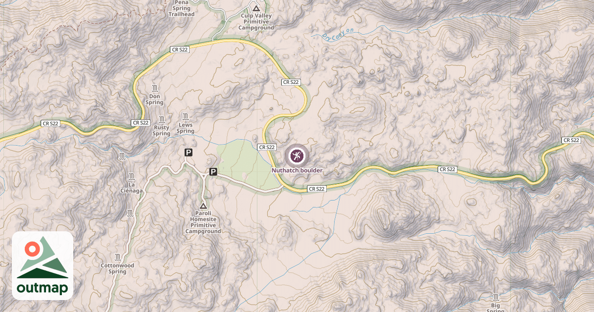Map of Nuthatch boulder