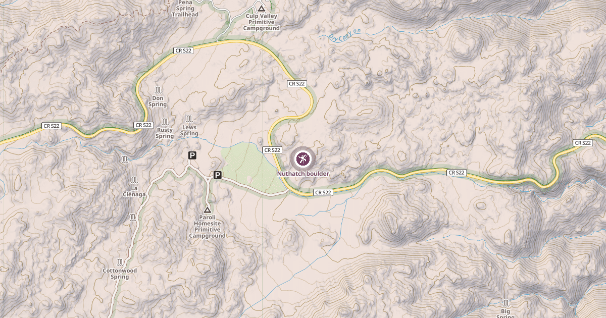 Map preview of Nuthatch boulder
