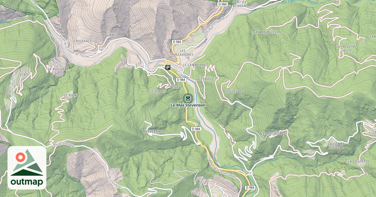 Map of Le Mas Stevenson
