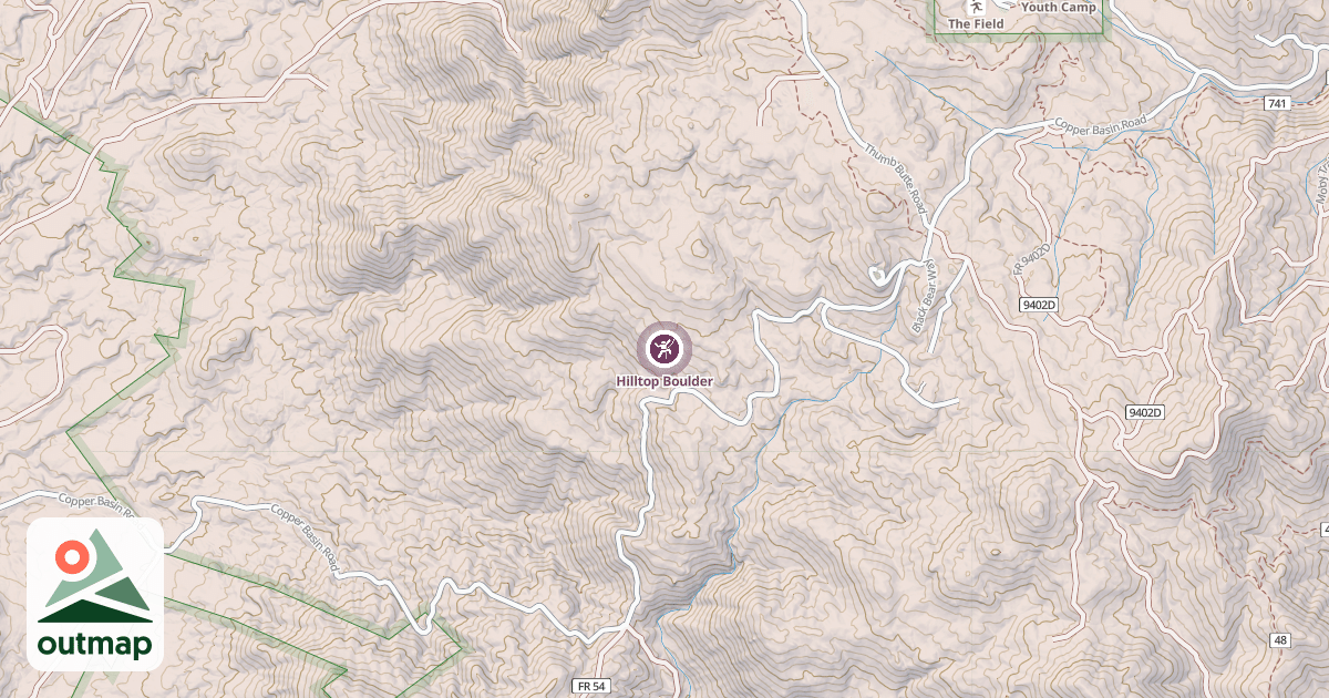 Map of Hilltop Boulder