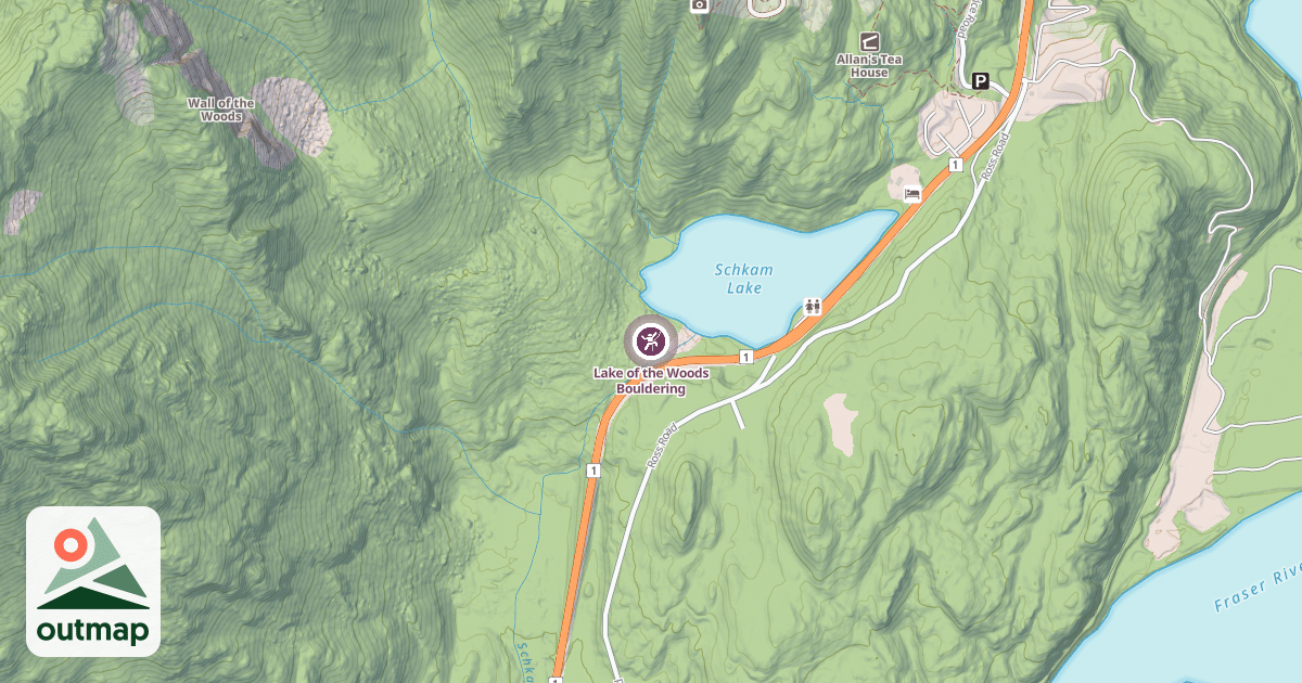 Map of Lake of the Woods Bouldering