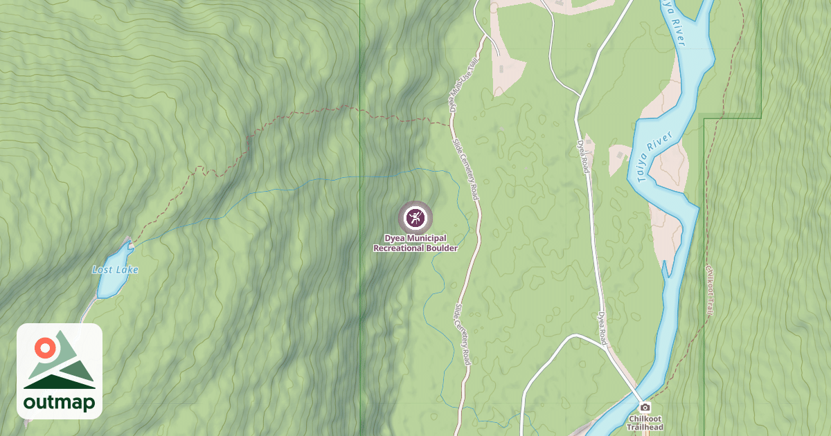 Map of Dyea Municipal Recreational Boulder
