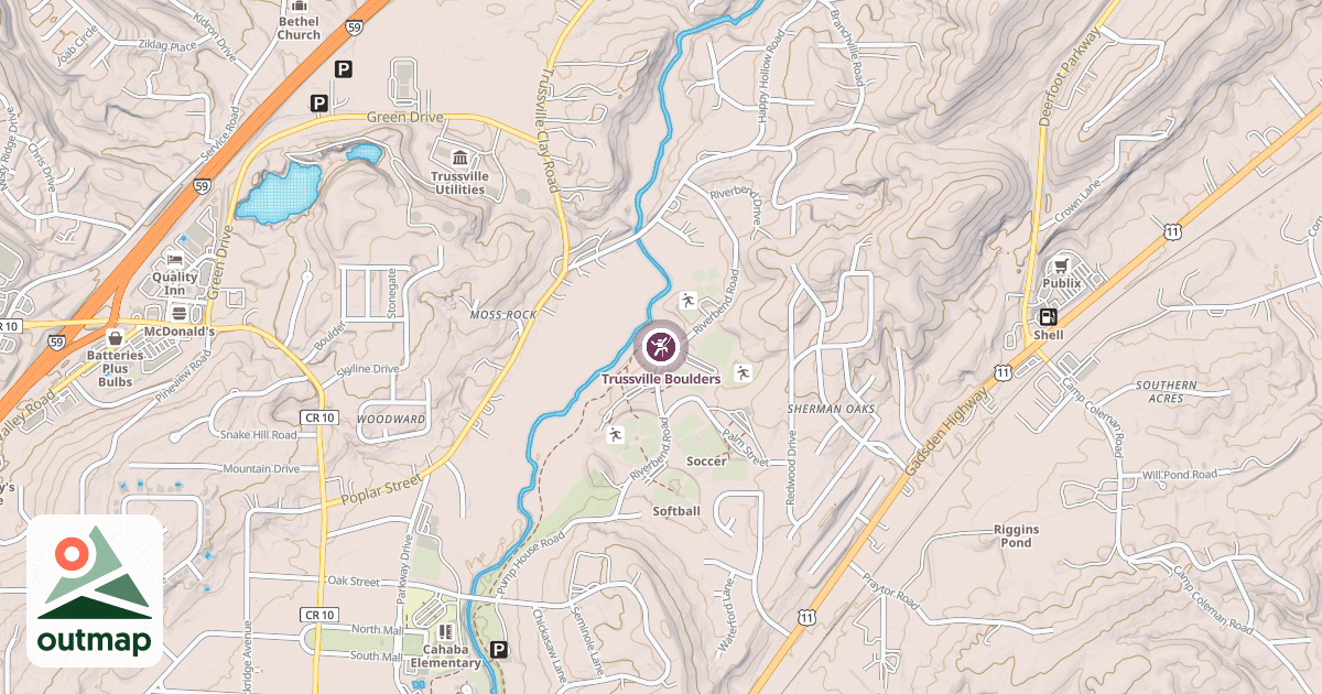 Map of Trussville Boulders