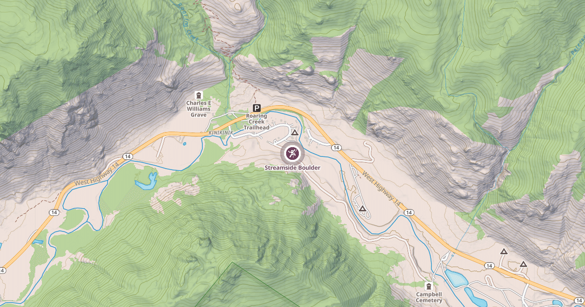 Map preview of Streamside Boulder
