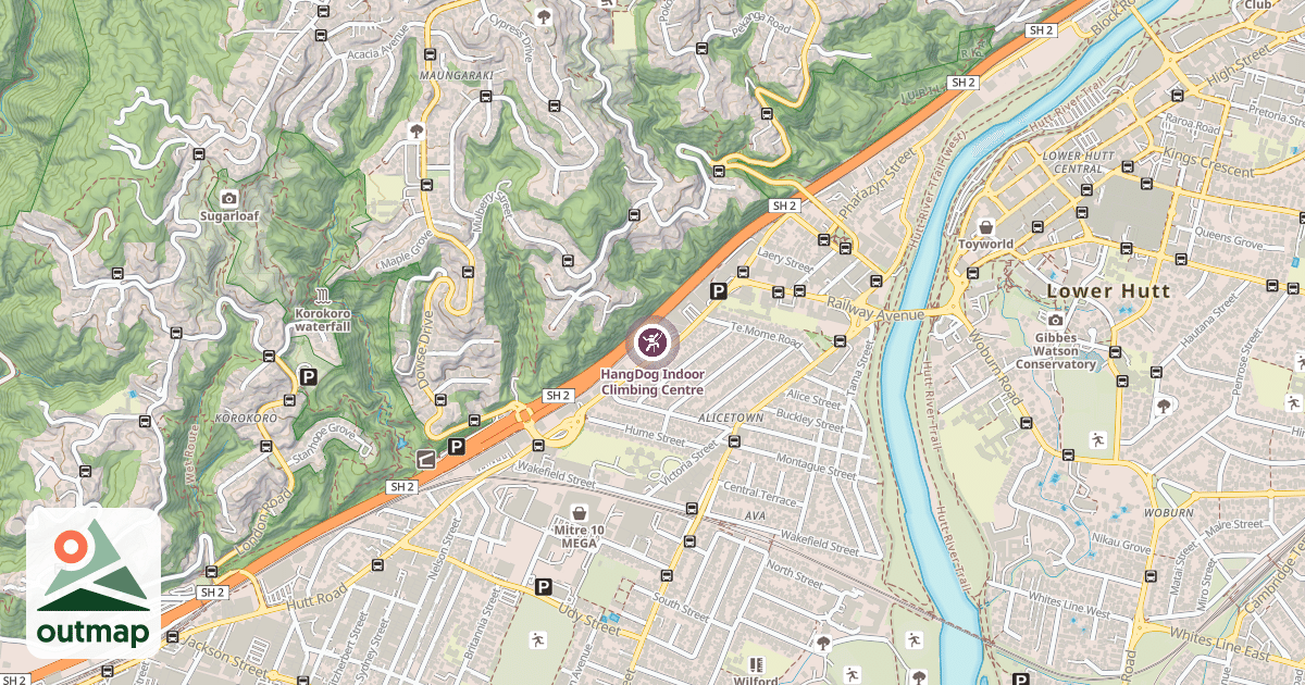 Map of HangDog Indoor Climbing Centre