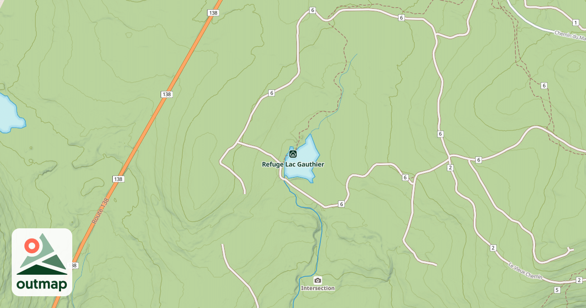 Map of Refuge Lac Gauthier
